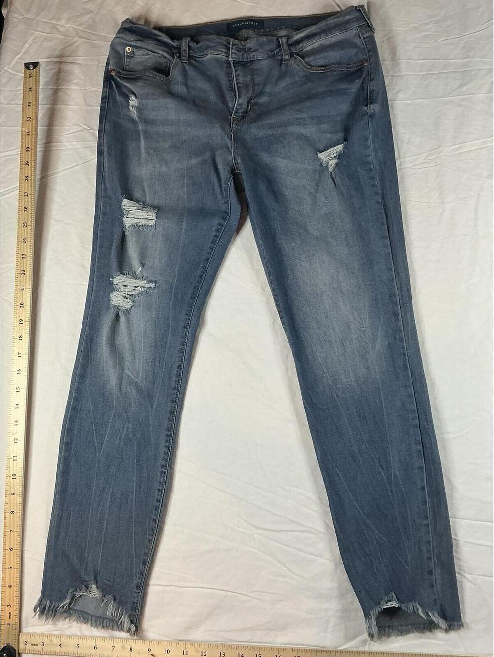 ✨👖 Aéropostale Distressed Skinny Jeans Frayed Hem Women’s 18 👖✨